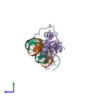 PDB entry 1a6y coloured by chain, side view.