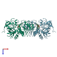 PDB entry 1a71 coloured by chain, top view.