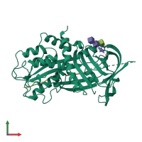 PDB entry 1a7c coloured by chain, front view.