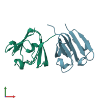 PDB entry 1a7h coloured by chain, front view.