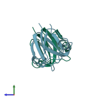 PDB entry 1a7h coloured by chain, side view.