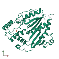 PDB entry 1a7j coloured by chain, front view.