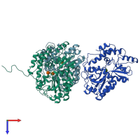 PDB entry 1a7l coloured by chain, top view.