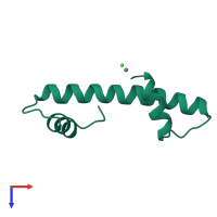 PDB entry 1a7w coloured by chain, top view.