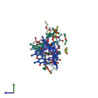 PDB entry 1a7y coloured by chain, side view.