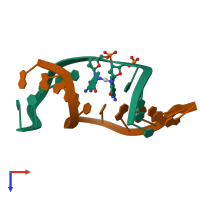 PDB entry 1a84 coloured by chain, top view.