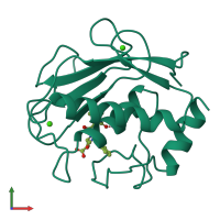 PDB entry 1a86 coloured by chain, front view.