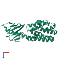 PDB entry 1a87 coloured by chain, top view.