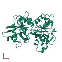 PDB entry 1a8e coloured by chain, front view.