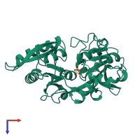 PDB entry 1a8e coloured by chain, top view.