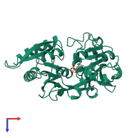 PDB entry 1a8f coloured by chain, top view.