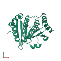 PDB entry 1a8l coloured by chain, front view.