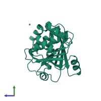 PDB entry 1a8l coloured by chain, side view.