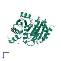 PDB entry 1a8l coloured by chain, top view.