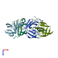 PDB entry 1a94 coloured by chain, top view.