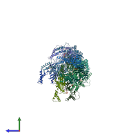 PDB entry 1a9c coloured by chain, side view.