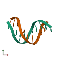 PDB entry 1a9g coloured by chain, front view.