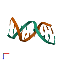 PDB entry 1a9g coloured by chain, top view.