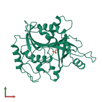 PDB entry 1a9o coloured by chain, front view.