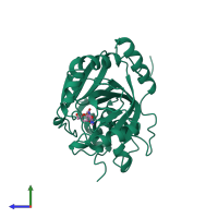 PDB entry 1a9p coloured by chain, side view.