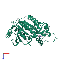 PDB entry 1a9q coloured by chain, top view.