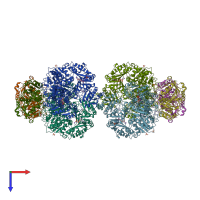 PDB entry 1a9x coloured by chain, top view.