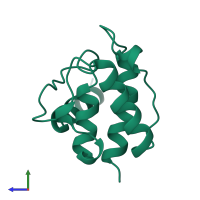 PDB entry 1aa2 coloured by chain, side view.