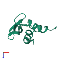 PDB entry 1aa3 coloured by chain, top view.