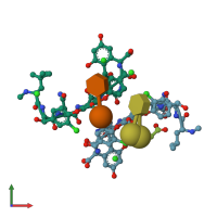 PDB entry 1aa5 coloured by chain, front view.