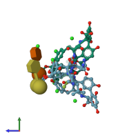 PDB entry 1aa5 coloured by chain, side view.