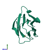 PDB entry 1aan coloured by chain, side view.