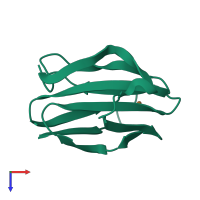 PDB entry 1aan coloured by chain, top view.