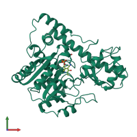 PDB entry 1aaw coloured by chain, front view.