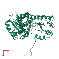 PDB entry 1aaw coloured by chain, top view.