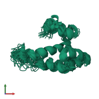 PDB entry 1ab3 coloured by chain, ensemble of 26 models, front view.