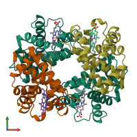 PDB entry 1abw coloured by chain, front view.