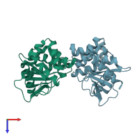 PDB entry 1ac1 coloured by chain, top view.