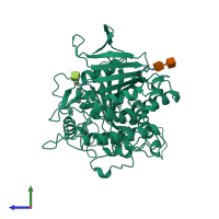 PDB entry 1ac5 coloured by chain, side view.