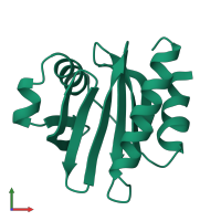 PDB entry 1acf coloured by chain, front view.