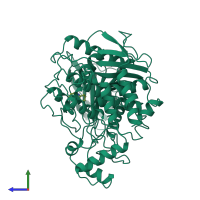 PDB entry 1acj coloured by chain, side view.