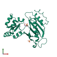 PDB entry 1ad2 coloured by chain, front view.