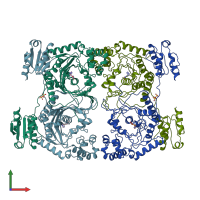 PDB entry 1adj coloured by chain, front view.