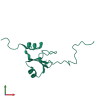 Bifunctional transcriptional activator/DNA repair enzyme Ada in PDB entry 1adn, assembly 1, front view.