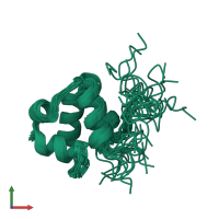 PDB entry 1adr coloured by chain, ensemble of 20 models, front view.