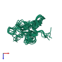 PDB entry 1adx coloured by chain, ensemble of 14 models, top view.