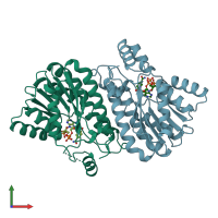 PDB entry 1ae1 coloured by chain, front view.