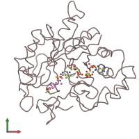 PDB entry 1ae4 coloured by chain, front view.