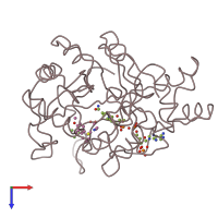 PDB entry 1ae4 coloured by chain, top view.