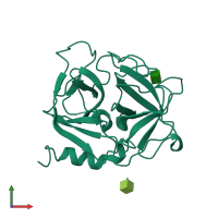 PDB entry 1ae5 coloured by chain, front view.