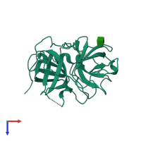 PDB 1ae5 coloured by chain and viewed from the top.